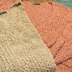 SHEIN Knit Sweaters - Cream and Coral